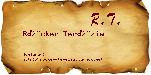 Röcker Terézia névjegykártya
